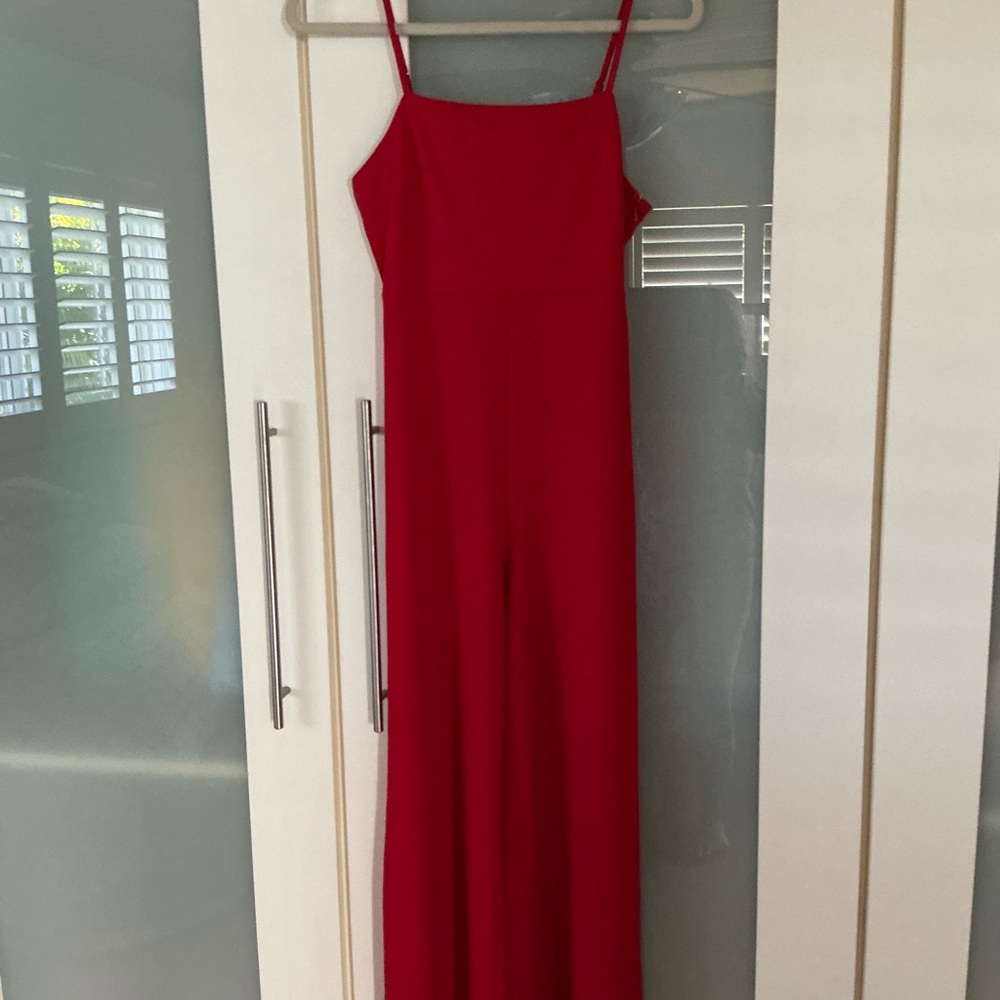Urban Outfitters Red Sleeveless Jumpsuit